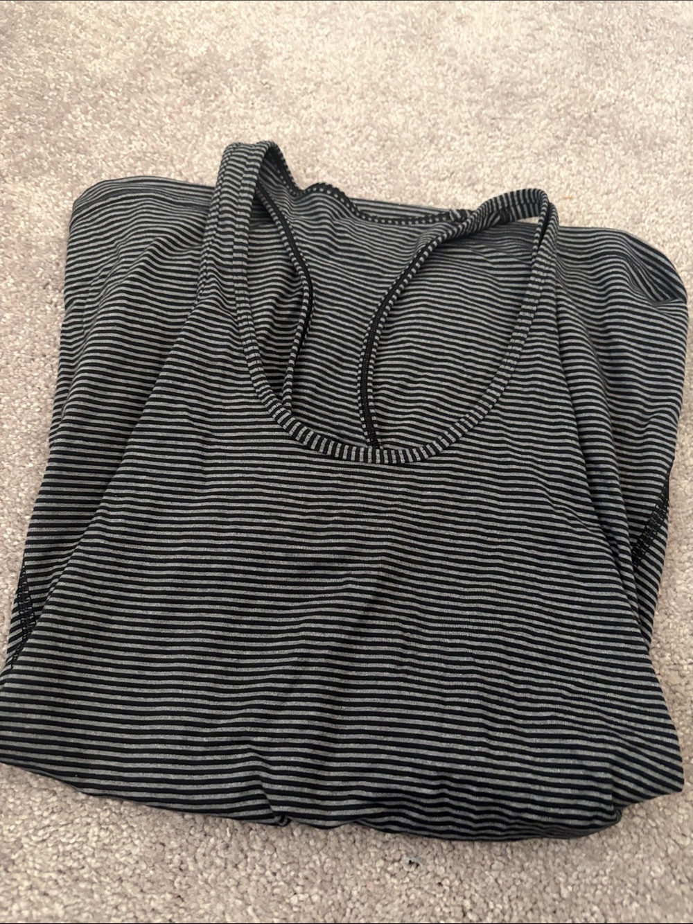 lululemon athletica Black and Gray Striped Racerback Tank